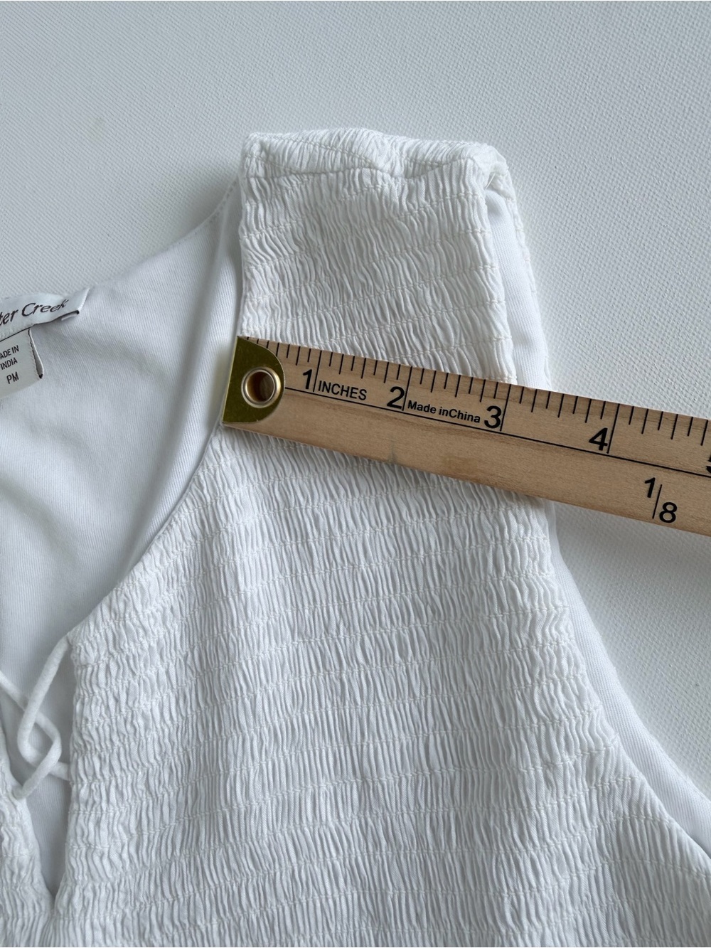 Coldwater Creek White Cotton Linen Lace Tiered Maxi Dress Petite Medium PM - Picture 11 of 16